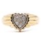 Vintage 18k Yellow Gold Diamond Heart Ring, 1970s, Image 1