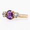 Vintage 9k Yellow Gold Ring with Amethyst and Blue Topaz 4