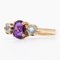 Vintage Ring aus 9 Karat Gelbgold mit Amethyst und blauem Topas 4