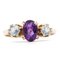 Vintage 9k Yellow Gold Ring with Amethyst and Blue Topaz, Image 1