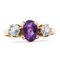 Vintage Ring aus 9 Karat Gelbgold mit Amethyst und blauem Topas 1