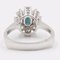 Vintage 14k White Gold Sapphire & Diamonds Daisy Ring, 1960s, Image 6