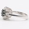 Vintage 14k White Gold Sapphire & Diamonds Daisy Ring, 1960s, Image 5