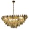 Oval Amber and Grey Poliedri Murano Glass Chandelier or Ceiling Light, 1990s 1