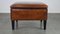 Vintage Brown Leather Ottoman, Image 6