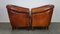 Brown Sheep Leather Club Chairs, Set of 2 3