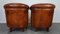 Brown Sheep Leather Club Chairs, Set of 2 4