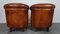 Brown Sheep Leather Club Chairs, Set of 2, Image 4