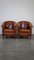 Brown Sheep Leather Club Chairs, Set of 2 2