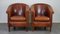 Brown Sheep Leather Club Chairs, Set of 2 1