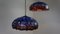 Grandes Lampes à Suspension Style Tiffany Bleues avec Libellules, Set de 2 2