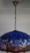 Grandes Lampes à Suspension Style Tiffany Bleues avec Libellules, Set de 2 4