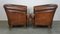 Dark Cognac Leather Club Chairs, Set of 2, Image 3
