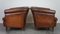 Dark Cognac Leather Club Chairs, Set of 2 5