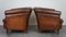 Dark Cognac Leather Club Chairs, Set of 2, Image 5