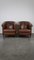 Fauteuils Club en Cuir Cognac Foncé, Set de 2 2