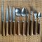 Walnut and Stainless Steel Flatware from Mills Moores, Set of 48, Image 11