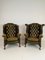 Green Chesterfield Lounge Chairs, Set of 2 1