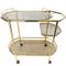 Hollywood Regency Bar Cart in Gilt Metal and Smoked Glass, 1980s 6