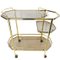 Hollywood Regency Bar Cart in Gilt Metal and Smoked Glass, 1980s, Image 6