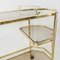 Hollywood Regency Bar Cart in Gilt Metal and Smoked Glass, 1980s, Image 8