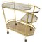 Hollywood Regency Bar Cart in Gilt Metal and Smoked Glass, 1980s, Image 4