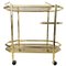 Hollywood Regency Bar Cart in Gilt Metal and Smoked Glass, 1980s 1