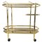 Hollywood Regency Bar Cart in Gilt Metal and Smoked Glass, 1980s, Image 1