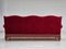 Dänisches 3-Sitzer Sofa aus Velours mit Eichenholz Beinen, 1960er 3