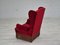 Poltrona Wingback in velluto con gambe in quercia, Danimarca, anni '60, Immagine 6