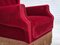 Poltrona Wingback in velluto con gambe in quercia, Danimarca, anni '60, Immagine 14