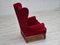 Danish Wingback Armchair in Velour with Oak Legs, 1960s, Image 7