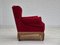 Danish Armchair in Velour and Oak Legs, 1960s 4