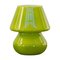 Grüne italienische Vintage Mushroom Lampe aus Muranoglas 1