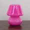 Fuchsiafarbene italienische Vintage Mushroom Lampe aus Muranoglas 6