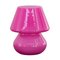 Fuchsiafarbene italienische Vintage Mushroom Lampe aus Muranoglas 1