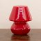 Rote Italienische Vintage Mushroom Lampe aus Muranoglas 2