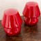 Rote Italienische Vintage Mushroom Lampe aus Muranoglas 5