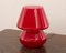 Vintage Italian Red Mushroom Lamp in Murano Glass 4