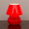 Rote Italienische Vintage Mushroom Lampe aus Muranoglas 3