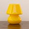 Gelbe Italienische Vintage Mushroom Lampe aus Muranoglas 3