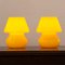 Gelbe Italienische Vintage Mushroom Lampen aus Muranoglas, 2er Set 3
