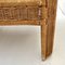 Mid-Century Rattan Couchtisch mit Tischplatte aus Rauchglas 9