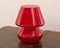 Vintage Italian Red Mushroom Lamps in Murano Glass, Set of 2 9