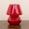 Lampes Champignon Vintage Rouge en Verre de Murano, Italie, Set de 2 7