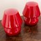 Lámparas italianas vintage en forma de hongo rojo de cristal de Murano. Juego de 2, Imagen 6