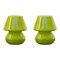 Grüne Italienische Vintage Mushroom Lampen aus Muranoglas, 2er Set 1