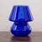 Vintage Italian Blue Mushroom Lamps in Murano Glass, Set of 2 12