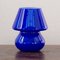 Vintage Italian Blue Mushroom Lamps in Murano Glass, Set of 2, Image 12