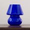 Vintage Italian Blue Mushroom Lamps in Murano Glass, Set of 2 13